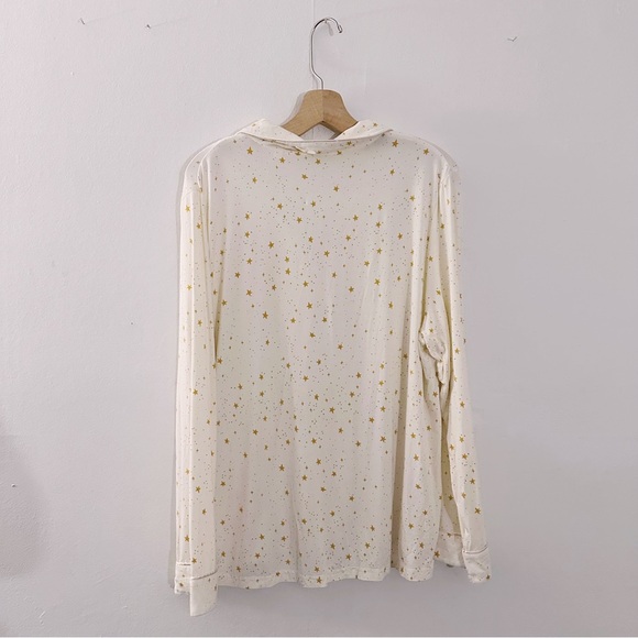 Silks Stars Long Sleeve Pajama Top Ivory Yellow Sleepwear - Picture 5 of 5
